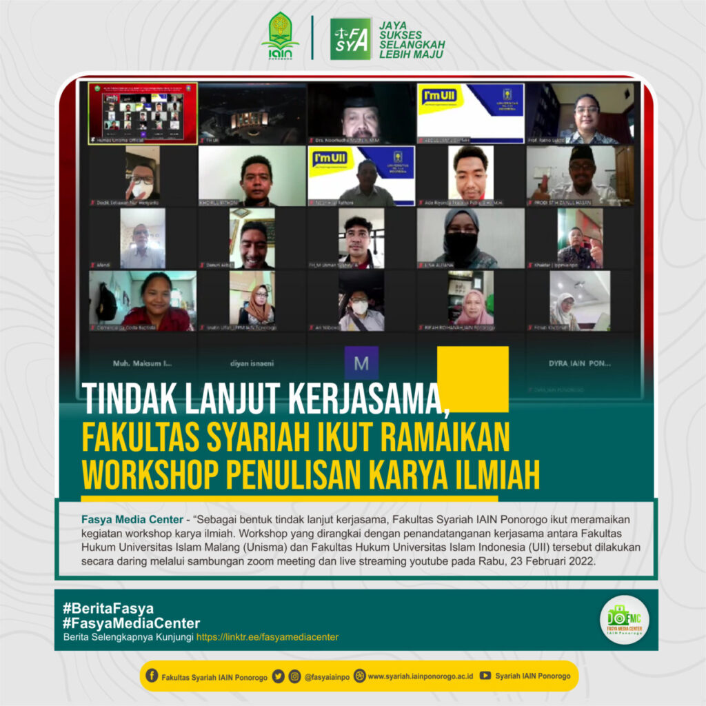 Tindak Lanjut Kerjasama Fakultas Syariah Ikut Ramaikan Workshop